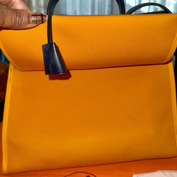 💯AUTH PRE-LOVED LUXURY HERMES TOILE CANVAS/LEATHER HERBAG 31 SHOULDER BAG🔥🔥🔥 - Picture 13 of 16